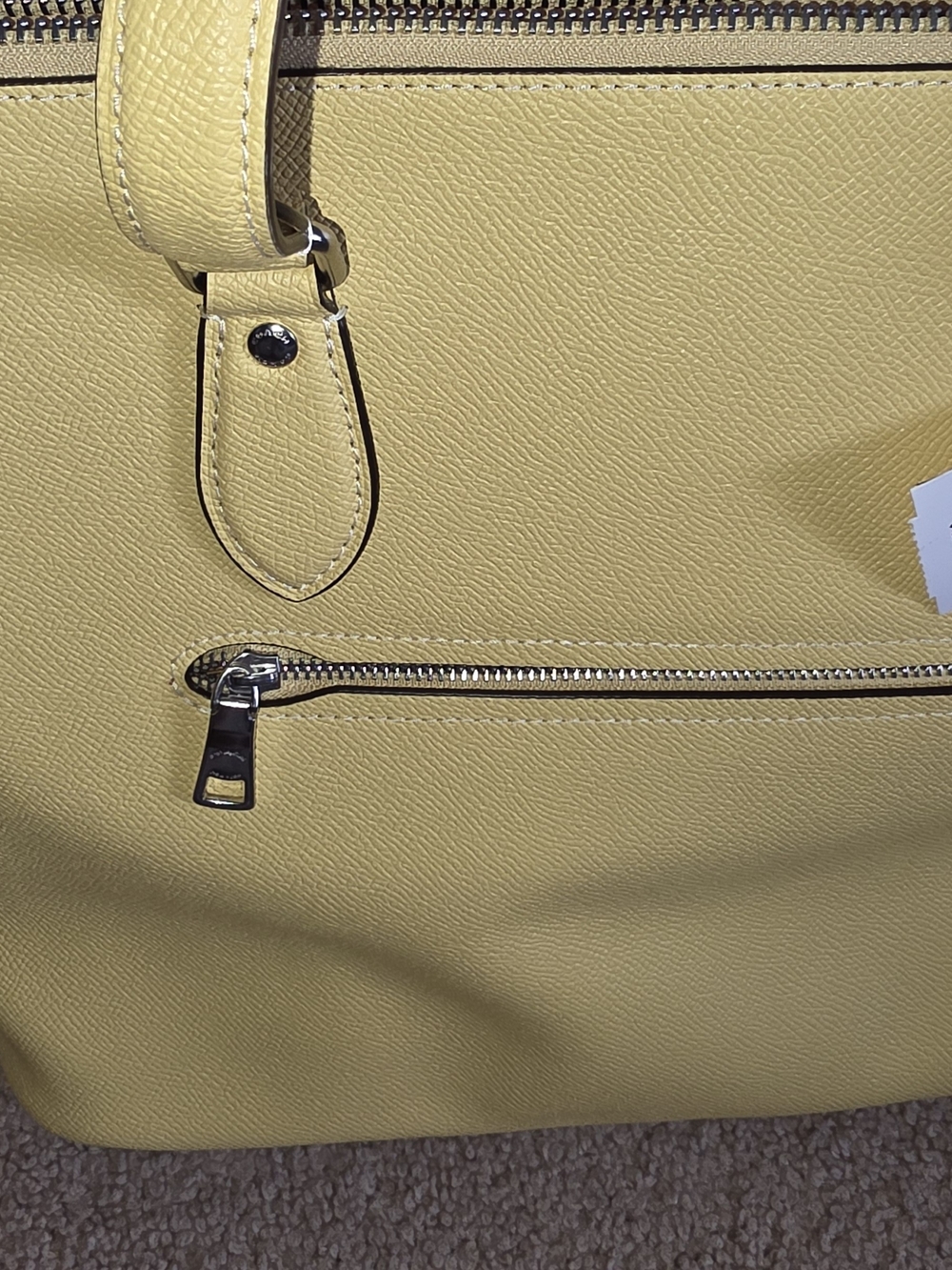 Coach Yellow Leather Tote with Top Handles - Picture 5 of 6